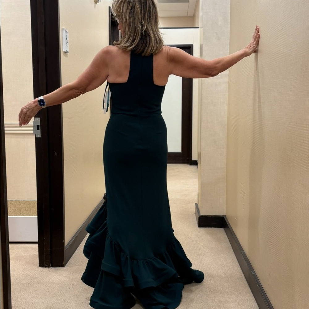 Aqua Elegant deep green High-Low Dress - Picture 4 of 6